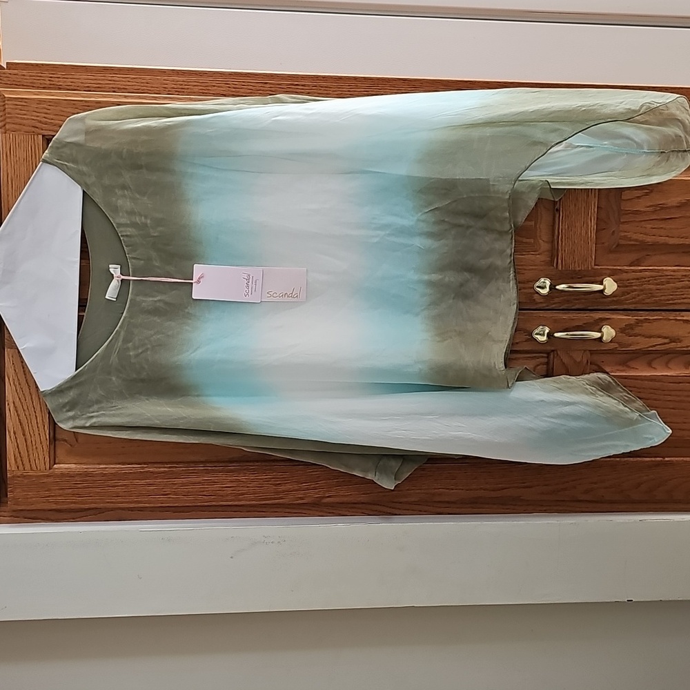 Italian made (Scandal) sheer top w attached underneath matching coordinating top